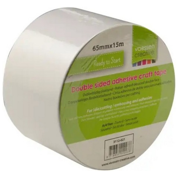 Vaessen Creative - Ruban adhésif double face 65 mm - rouleau 15 mètres