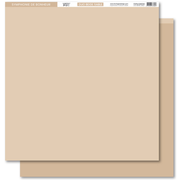 Florilèges Design - Papier uni DUO BEIGE SABLE