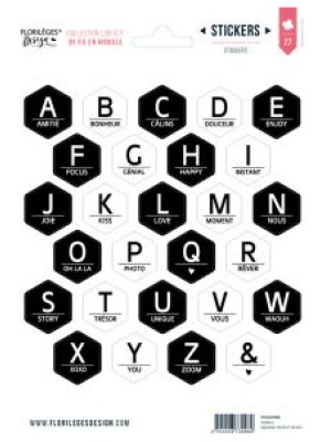 Florilèges Design – Stickers Alphabet NOIR ET BLANC