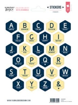 Florilèges Design – Stickers Alphabet PAILLE ET MARINE