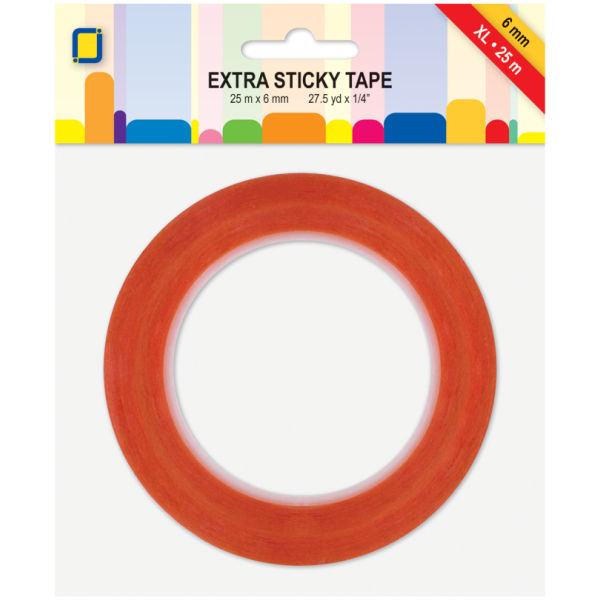 JeJe Produkt - Ruban adhésif double face extra fort 6 mm - rouleau XL 25 mètres