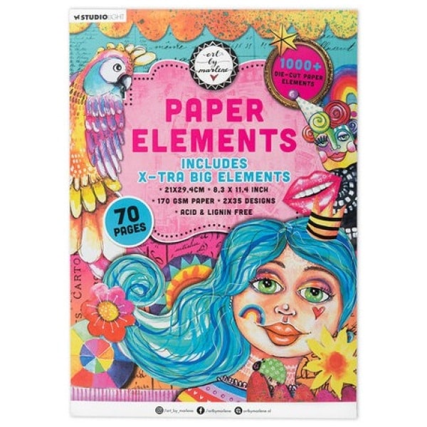 Studio Light - Art By Marlene - Bloc de papiers A4 70 pages Die-cuts PAPER ELEMENTS - ABM-25-DCPP275