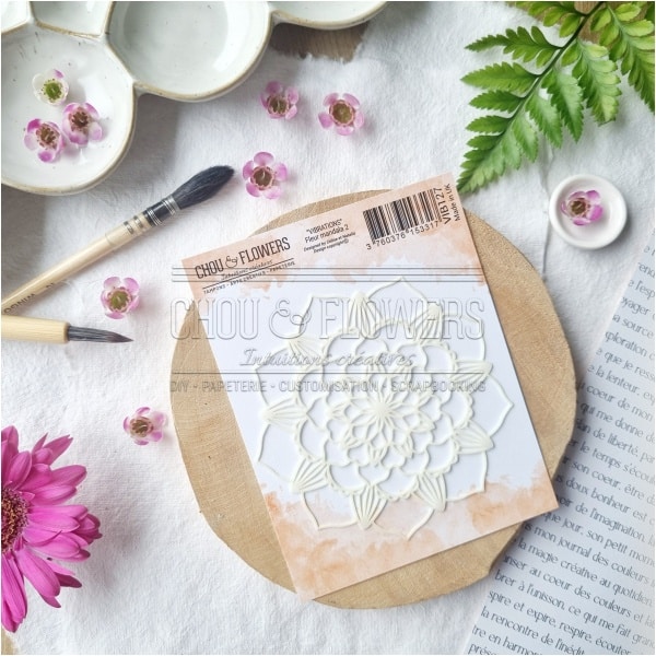 Chou & Flowers- Pochoir FLEUR MANDALA 2 - VIBRATIONS – Image 3