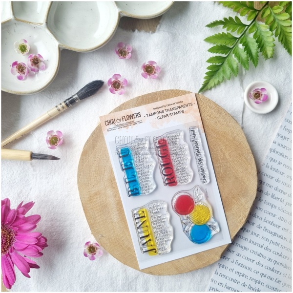 Chou & Flowers - Tampon Clear JAUNE BLEU ROUGE - VIBRATIONS – Image 4