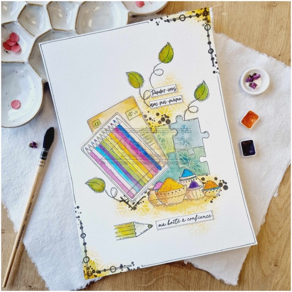 Chou & Flowers- Pochoir FLEURS DE VIE - VIBRATIONS – Image 5