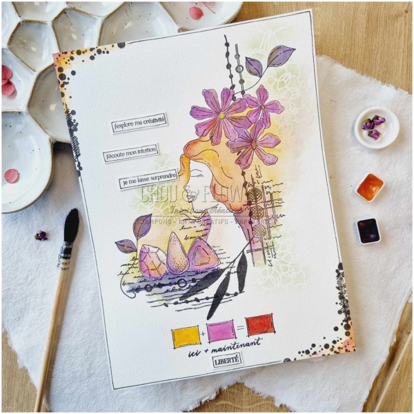 Chou & Flowers- Pochoir FLEUR MANDALA 2 - VIBRATIONS – Image 4
