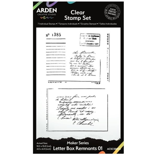 Arden Creative Studio - Tampons Clear LETTER BOX REMNANTS - Katie Pertiet Designs - Collection HIDDEN CREEK