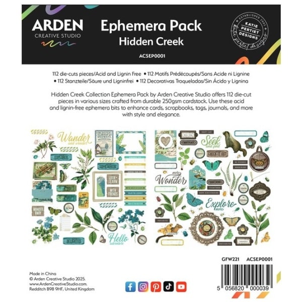 Arden Creative Studio - Ephemera Pack - Katie Pertiet Design - Collection HIDDEN CREEK