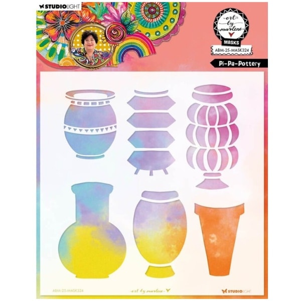 STUDIO LIGHT - Art By Marlene Masks - Pochoir PI-PA POTTERY - ABM-25-MASK324