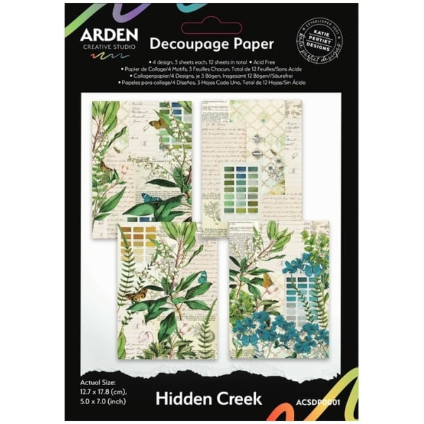 Arden Creative Studio - Decoupage Paper - Katie Pertiet Designs - Collection HIDDEN CREEK