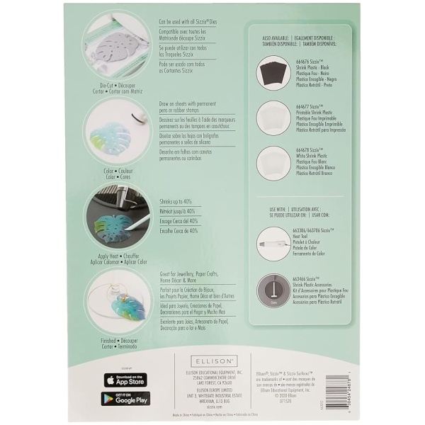 SIZZIX - Plastique fou Sizzix Surfacez transparent - CLEAR SHRINK PLASTIC - 663052 – Image 5