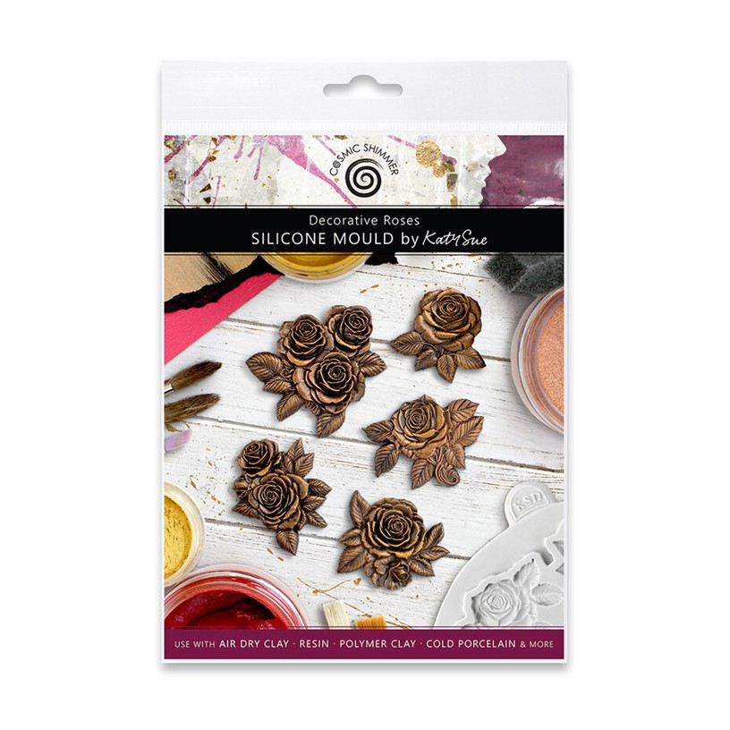 Cosmic Shimmer - Moule en silicone DECORATIVE ROSES - Katy Sue