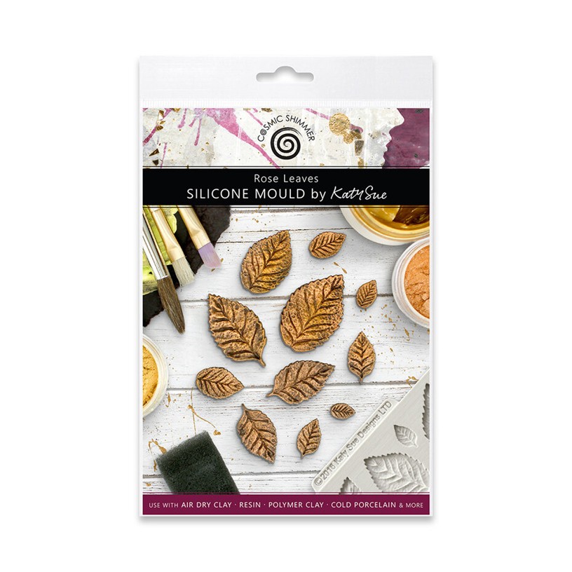 Cosmic Shimmer - Moule en silicone ROSE LEAVES - Katy Sue