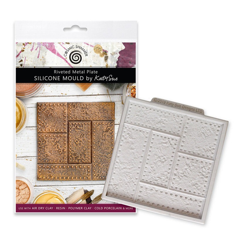 Cosmic Shimmer - Moule en silicone RIVETED METAL PLATE - Katy Sue